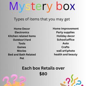 Mystery boxes Retails over $80 in Each box
